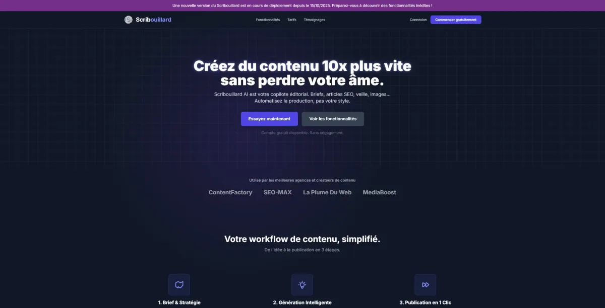 page accueil lescribouillard.fr