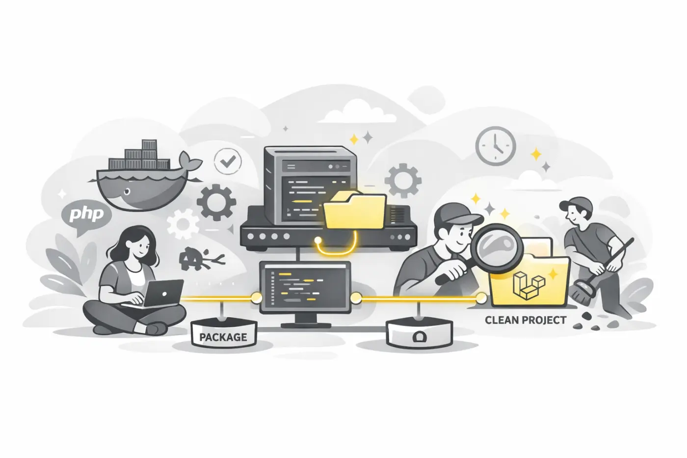 Dev de package Laravel : arrête de débugger un “projet hôte sale”