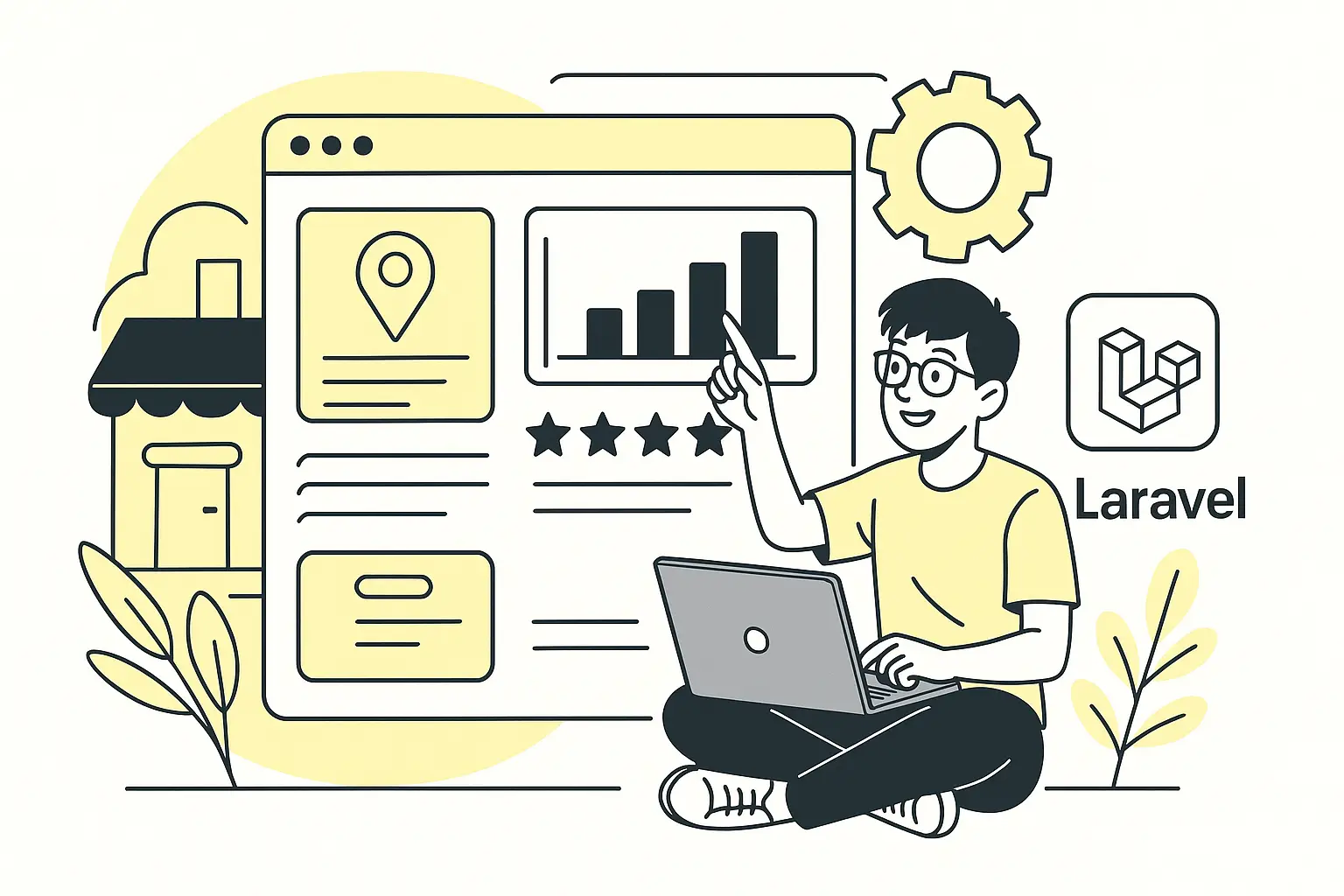 Illustration de développement web avec Laravel.